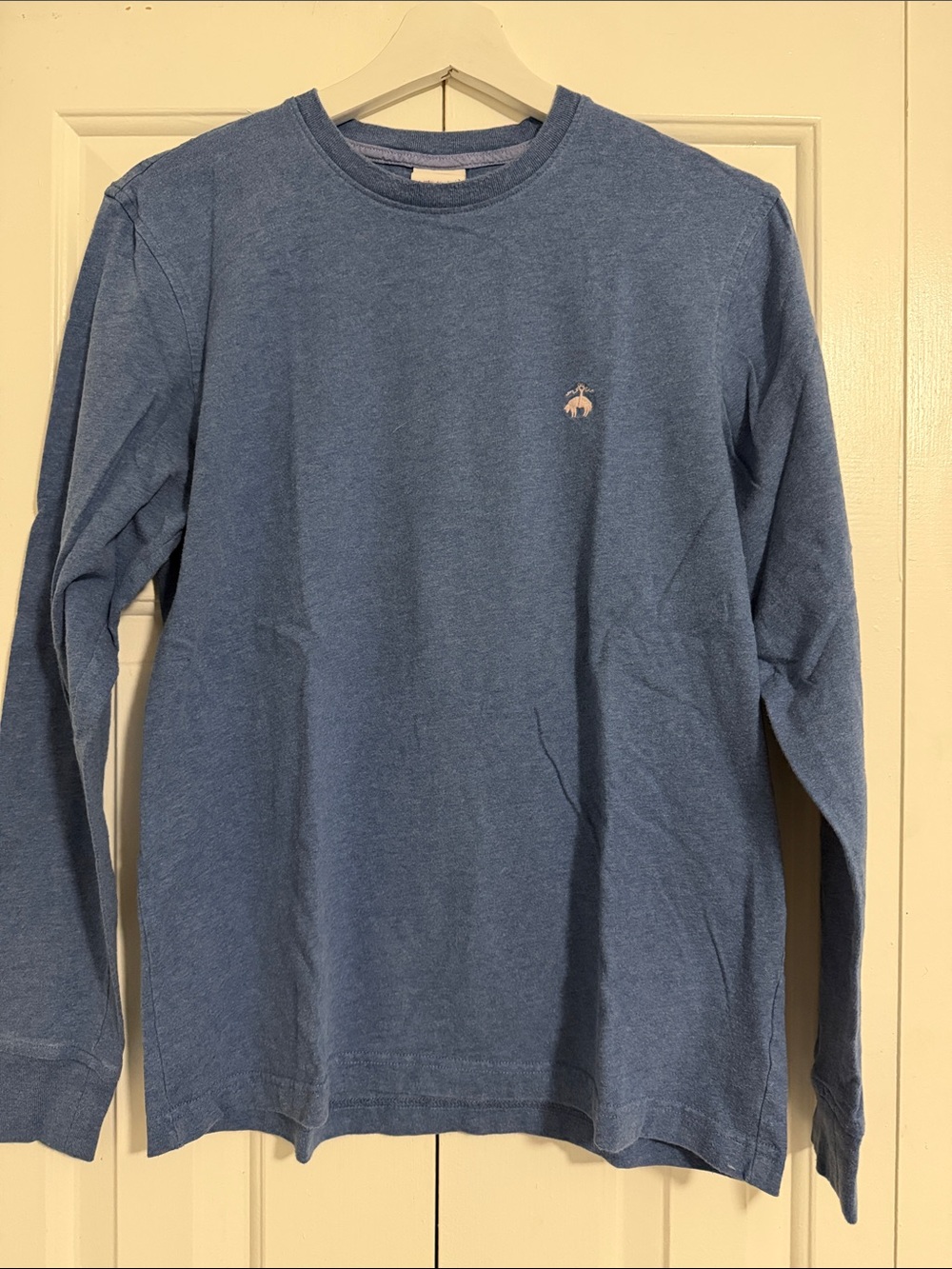 Brooks Brothers Heathered Blue Long-Sleeve Crewneck Shirt